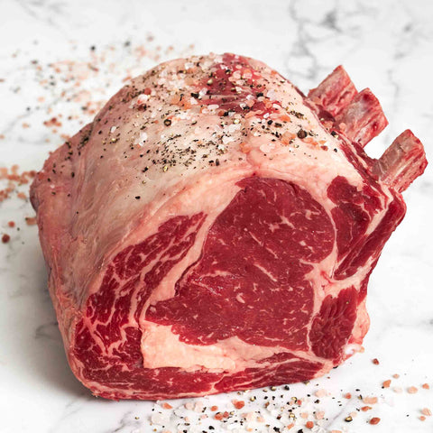 Rib Eye Bone In standing rib roast  Grain Fed Black Angus Greater Omaha USA