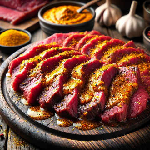 Φιλετάκια μοσχαρίσια Black Angus ωρίμανσης μαριναρισμένα με κάρυ
