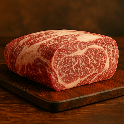 Chuck Roll Wagyu Japanese A4 Gunma, ωμό φρέσκο premium ιαπωνικό κρέας με υψηλή μαρμάρωση BMS 7–9, βουτυράτη υφή και πλούσια umami γεύση, ιδανικό για grill ή slow cooking, από το Siakos.gr