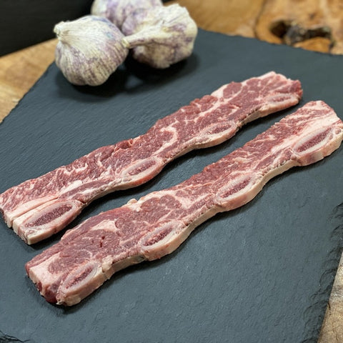 Flanken Thin Cut Beef Short Ribs Black Angus Creekstone USA, ωμές λεπτές φέτες με κόκαλο, grain fed μοσχαρίσιο κρέας choice ποιότητας, ιδανικές για grill ή BBQ, από το Siakos.gr