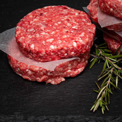 Original American Burger Black Angus, ωμό χειροποίητο burger από 100% μοσχαρίσιο κιμά Angus με φυσική μαρμάρωση, έτοιμο για ψήσιμο στο grill ή τηγάνι, premium ποιότητας από το Siakos.gr